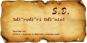 Sárvári Dániel névjegykártya
